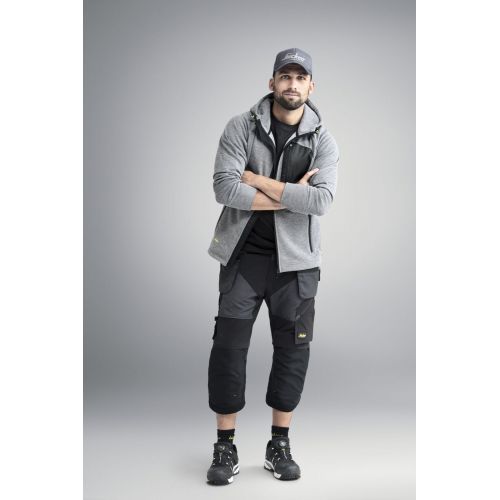 6905 Pantalones pirata de trabajo FlexiWork gris acero con bolsillos flotantes